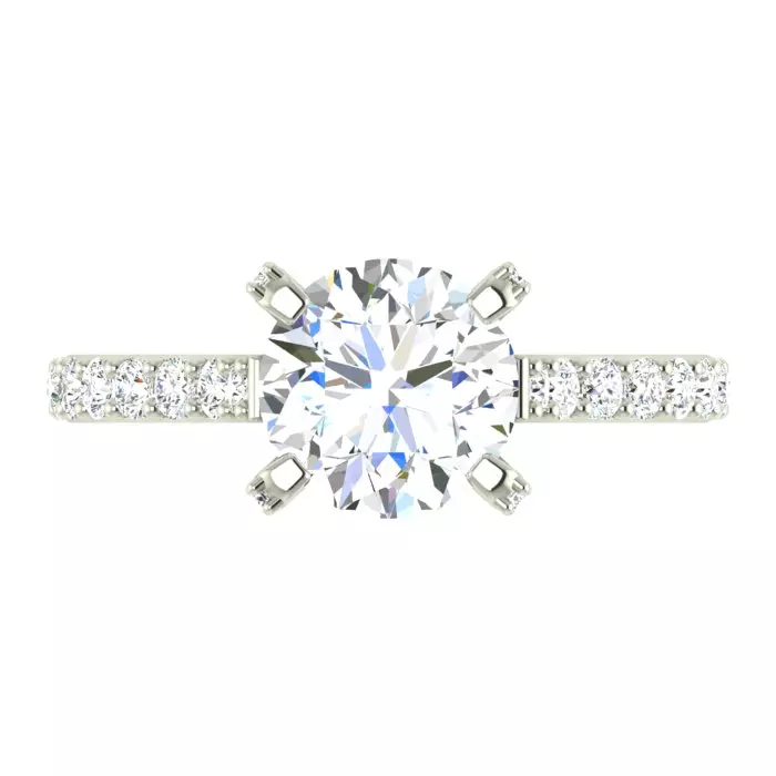 14K WHITE GOLD CATHEDRAL SEMI-MOUNTING DIAMOND RING